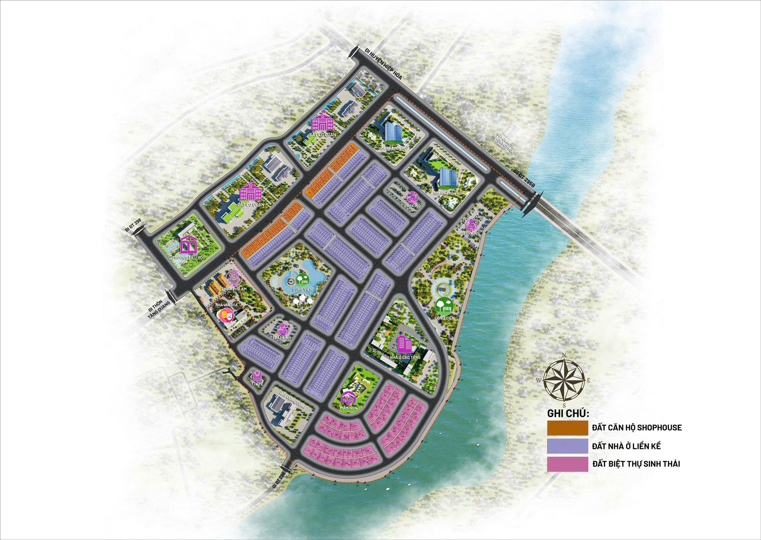 Sơ đồ phân lô Khu Đô Thị Mới Bích Động BGI